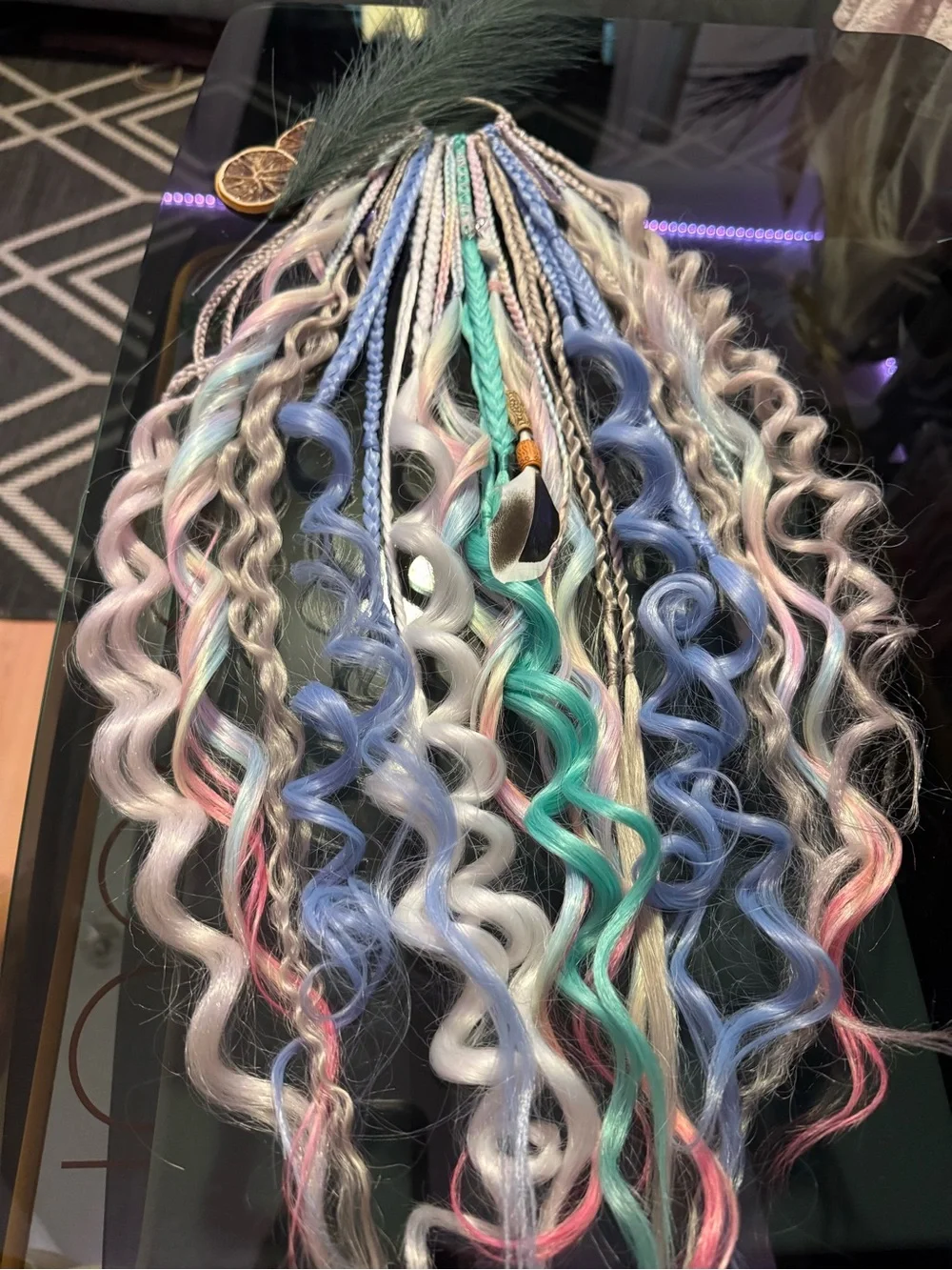 Pastel Mermaid Hair Extensions - Multi Color
